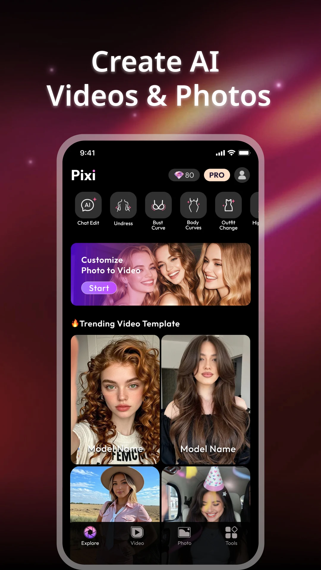 Pixi AI home screen